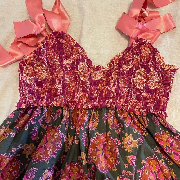 Free People Bluebell Maxi, Magenta Combo, Size Large - Picture 8 of 13